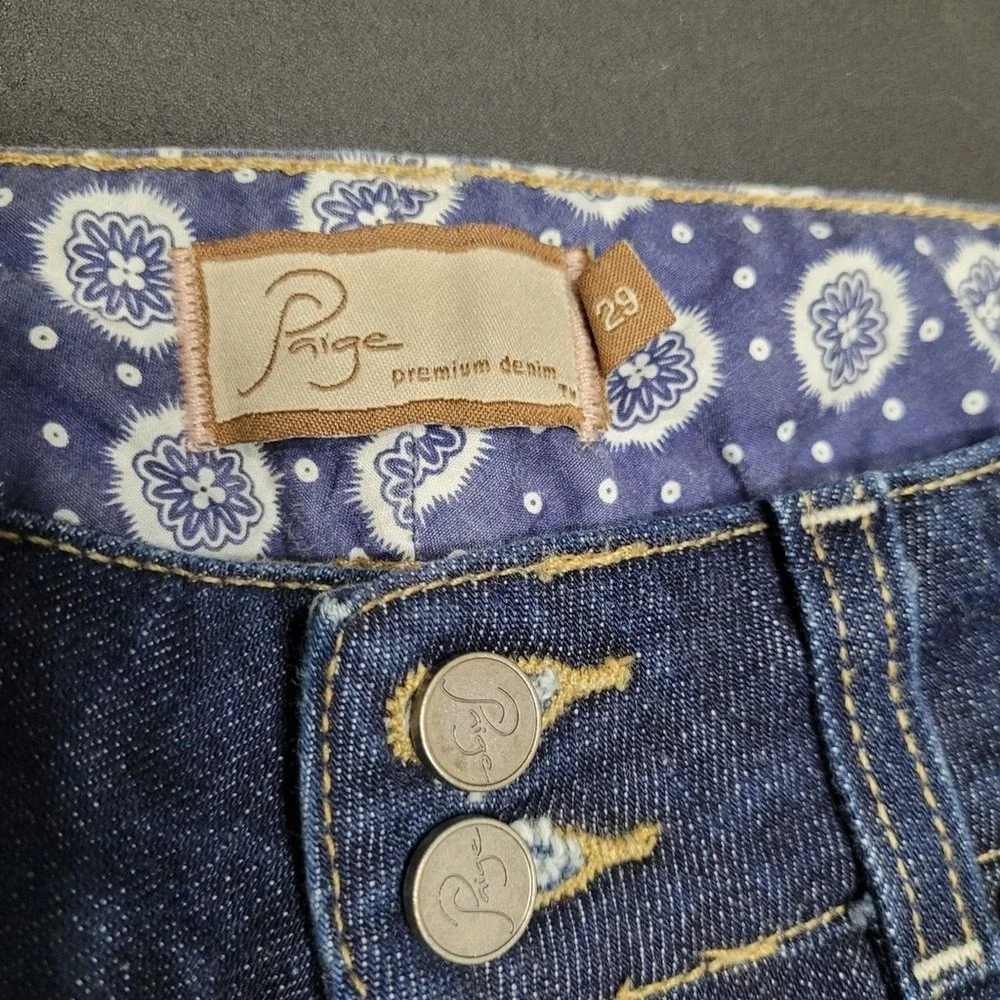 Paige Hidden Hills Bootcut Western Premium Blue Denim Jeans Size 29‎